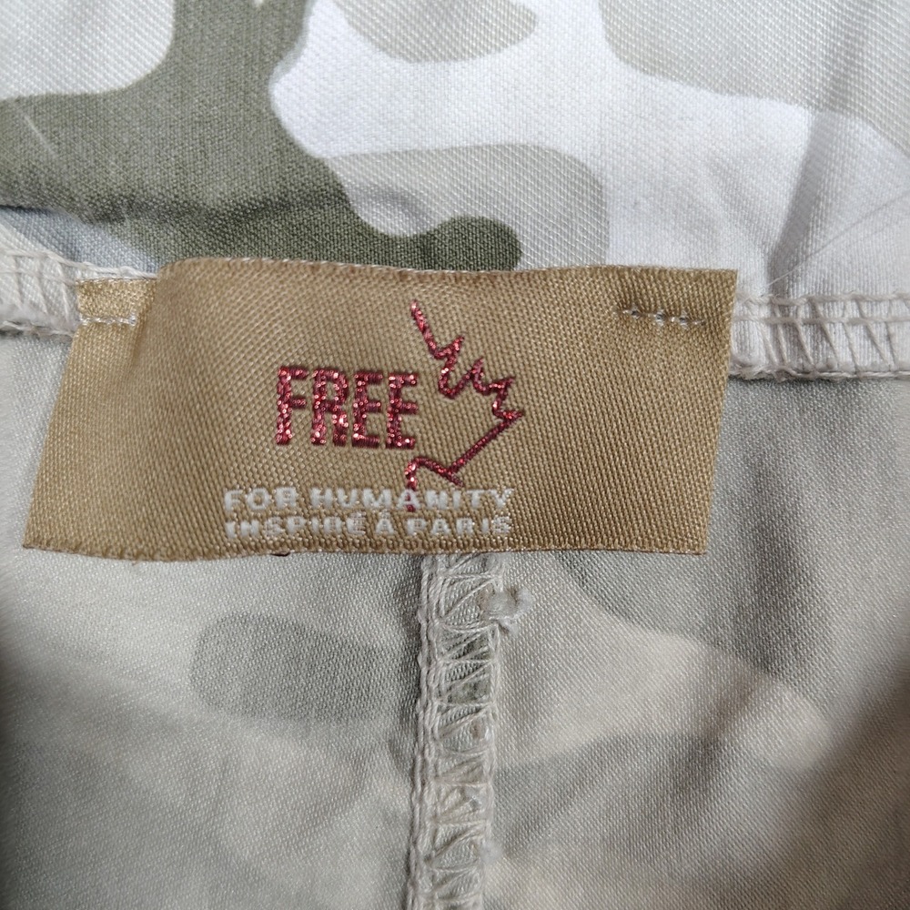 Free for Humanity Jogger Pants Women M Grey Camo Drawstring Viscose Blend Italy - Picture 3 of 8